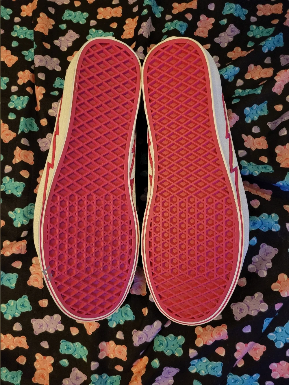 Vans Old Skool Bolt Pop Pink Glow White Leather Sneakers Womens 12 Mens 10.5 - Picture 6 of 6